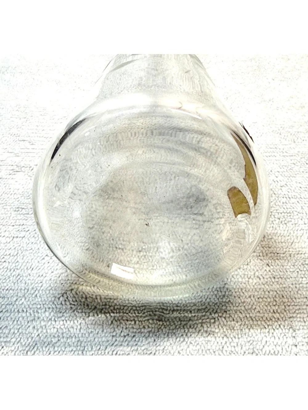 Vintage Hughes Corn Flower Glass Bud Vase with Original Foil Sticker - 8 Inch